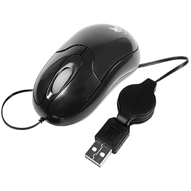 Mouse Alámbrico Xtech XTM 150 USB 800 DPI Retráctil Negro