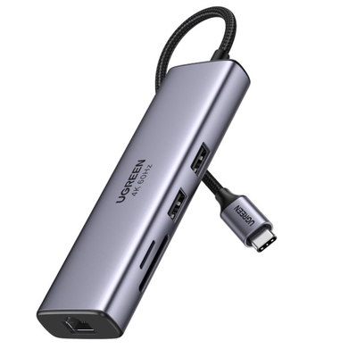 Adquiere tu Adaptador 7 en 1 USB C a USB-A HDMI RJ45 SD PD100W Ugreen en nuestra tienda informática online o revisa más modelos en nuestro catálogo de Adaptadores Multipuerto Ugreen