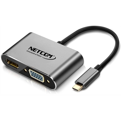Adquiere tu Adaptador USB C a VGA y HDMI Hembras Netcom en nuestra tienda informática online o revisa más modelos en nuestro catálogo de Adaptador Convertidor Netcom