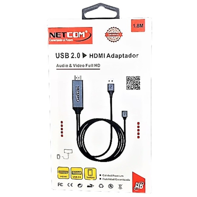 Adquiere tu Adaptador USB 3.0 Hembra a HDMI De 1.8 mts Netcom Energizado USB en nuestra tienda informática online o revisa más modelos en nuestro catálogo de Adaptador Convertidor Netcom