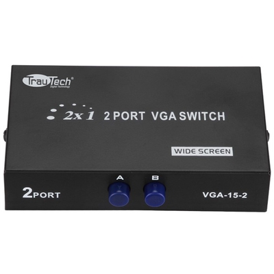 Adquiere tu Conmutador Switch VGA 2x1 TrauTech en nuestra tienda informática online o revisa más modelos en nuestro catálogo de Splitters y Conmutadores TrauTech