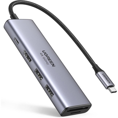 Adquiere tu Adaptador Multipuertos 6 en 1 Ugreen USB-C PD100W USB-A HDMI en nuestra tienda informática online o revisa más modelos en nuestro catálogo de Adaptadores Multipuerto Ugreen