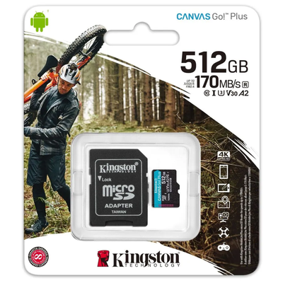 Adquiere tu Memoria MicroSD y SD Kingston Canvas Go Plus 512GB en nuestra tienda informática online o revisa más modelos en nuestro catálogo de Memorias Flash Kingston