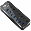 Hub USB 3.0 De 7 Puertos Netcom Con Switch Independientes