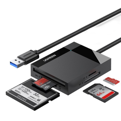 Adquiere tu Lector de Memorias SD/TF/MS/CF Ugreen Cable USB-A 3.0 1.5mts en nuestra tienda informática online o revisa más modelos en nuestro catálogo de Lectores de Memorias y Tarjetas Ugreen