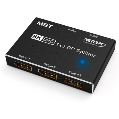 Adquiere tu Splitter DisplayPort 1x3 v1.4 Netcom MST SST UHD 8K 60Hz en nuestra tienda informática online o revisa más modelos en nuestro catálogo de Splitters y Conmutadores Netcom