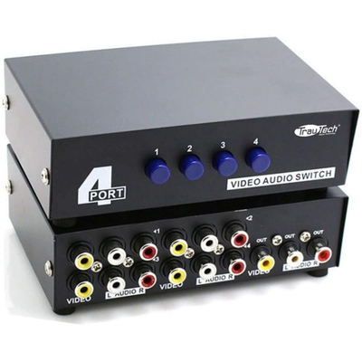 Adquiere tu Conmutador De Audio y Video RCA  4x1 Trautech en nuestra tienda informática online o revisa más modelos en nuestro catálogo de Splitters y Conmutadores TrauTech