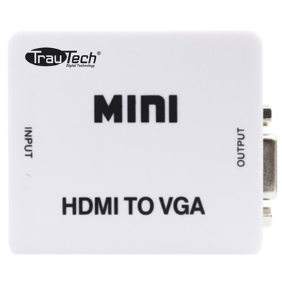 Adquiere tu Adaptador HDMI a VGA y Audio 3.5mm TrauTech en nuestra tienda informática online o revisa más modelos en nuestro catálogo de Adaptador Convertidor TrauTech