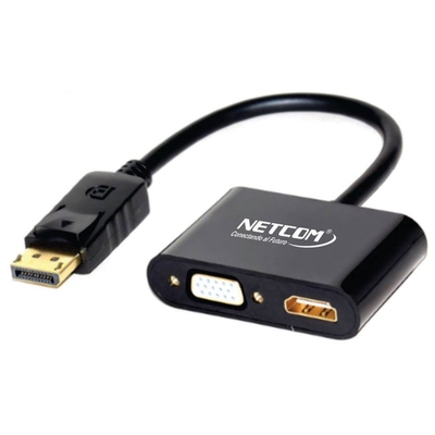 Adquiere tu Adaptador DisplayPort a HDMI y VGA Netcom 4K 60Hz en nuestra tienda informática online o revisa más modelos en nuestro catálogo de Adaptador Convertidor Netcom