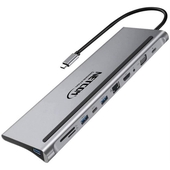 Adaptador 11 en 1 USB C a HDMI VGA RJ45 PD SD Audio Netcom