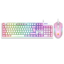 Teclado Mecánico y Mouse Antryx GC-5400 Pink Con Red Switch
