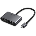 Adapator USB C a HDMI y VGA Ugreen PD100W