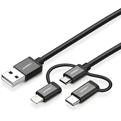 Adquiere tu Cable USB 2.0 a USB C / Micro USB / Lightning Ugreen 1.5mts en nuestra tienda informática online o revisa más modelos en nuestro catálogo de Cables de Datos y Carga Ugreen