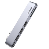 Adaptador Dual 6 en 2 Para Mac USB-A/C PD100W SD/TF Ugreen