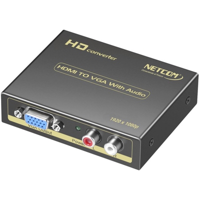 Adquiere tu Convertidor HDMI a VGA Con Audio RCA Netcom Full HD 60Hz en nuestra tienda informática online o revisa más modelos en nuestro catálogo de Adaptador Convertidor Netcom