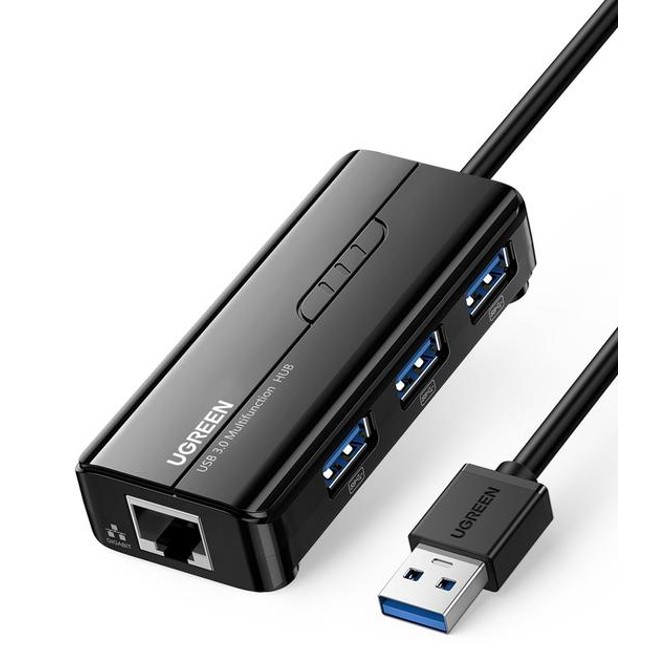 Hub USB 3.0 de 3 Puertos y Ethernet - Hubs USB-A