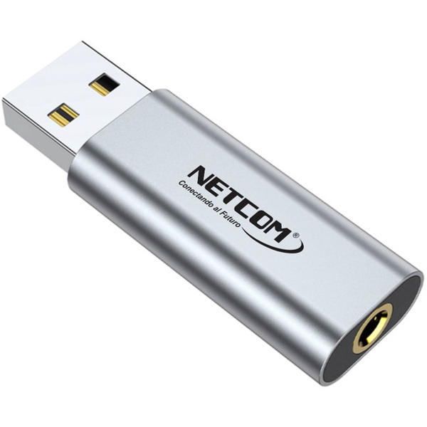 Adaptador Audio y Micrófono USB a 3.5mm TRRS 1 Canal Netcom