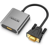 Adaptador VGA Macho a HDMI Hembra Netcom FHD 60Hz Con Audio
