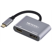 Adaptador USB C a HDMI y DisplayPort Netcom 4K 60Hz