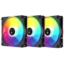 Kit 3 Fans ARGB Antryx Lynk LF120 Black 120mm C/Controlador