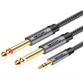 Cable De Audio Macho 3.5mm a 2 Macho 6.35mm Netcom De 5mts