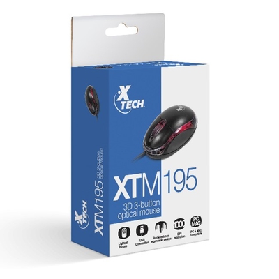 Adquiere tu Mouse Optico Xtech XTM-195 Alámbrico, USB, 1000DPI, Negro en nuestra tienda informática online o revisa más modelos en nuestro catálogo de Mouse USB Xtech
