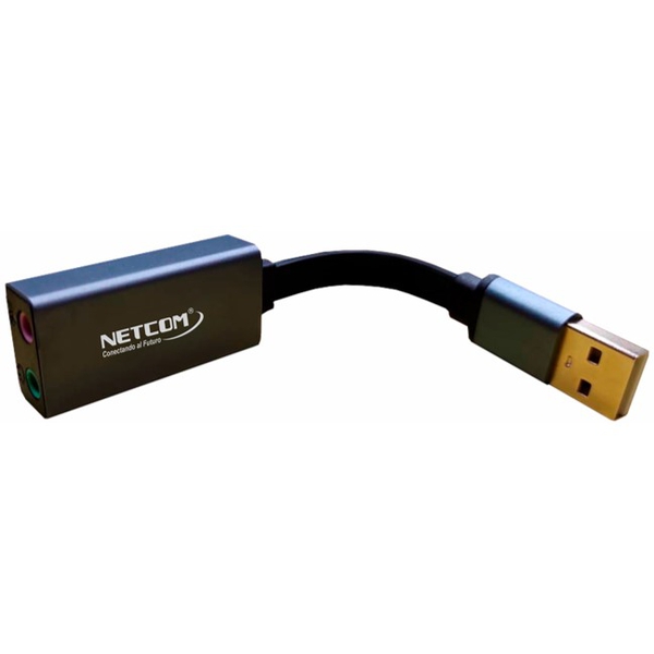 Adaptador De Audio y Micrófono USB a 3.5mm 2 Canales Netcom