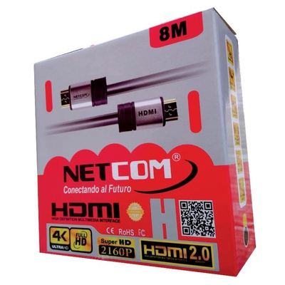 Adquiere tu Cable HDMI Premium Netcom De 8 Metros 4K 60Hz v2.0 en nuestra tienda informática online o revisa más modelos en nuestro catálogo de Cables de Video Netcom