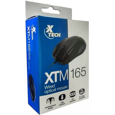 Adquiere tu Mouse optico Xtech XTM-165, Alambrico, USB, 1000DPI, Negro en nuestra tienda informática online o revisa más modelos en nuestro catálogo de Mouse USB Xtech