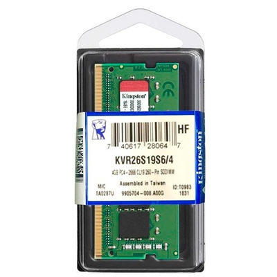 Adquiere tu Memoria Ram Kingston KVR26S19S6/4, 4GB, DDR4, SODIMM, 2666 MHz, CL19, 1.2V. en nuestra tienda informática online o revisa más modelos en nuestro catálogo de SODIMM DDR4 Kingston
