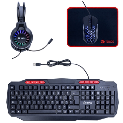 Adquiere tu Kit Gamer Teros TE-5016S Teclado Mouse Auriculares Mousepad en nuestra tienda informática online o revisa más modelos en nuestro catálogo de Teclados Gamer Teros