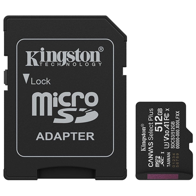 Adquiere tu Memoria MicroSD Kingston 512GB Canvas Select Plus 150MB/s en nuestra tienda informática online o revisa más modelos en nuestro catálogo de Memorias Flash Kingston