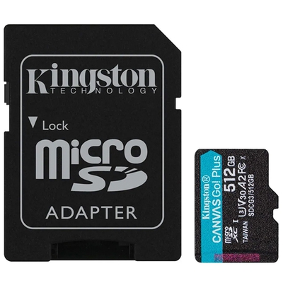 Adquiere tu Memoria MicroSD y SD Kingston Canvas Go Plus 512GB SDCG4 en nuestra tienda informática online o revisa más modelos en nuestro catálogo de Memorias Flash Kingston