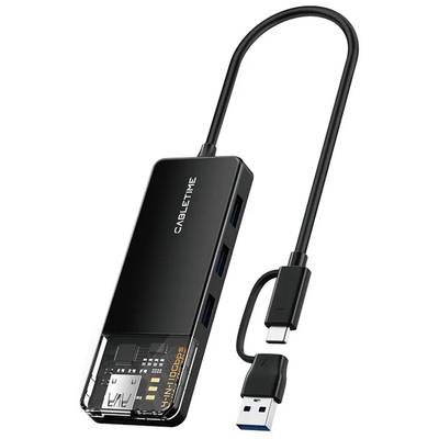 Adquiere tu Hub De USB A USB C a USB 3.2 Cabletime CB05B De 4 Puertos en nuestra tienda informática online o revisa más modelos en nuestro catálogo de Hubs USB Cabletime