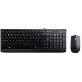 Kit Teclado y Mouse Lenovo 300 USB Ambidiestro Negro