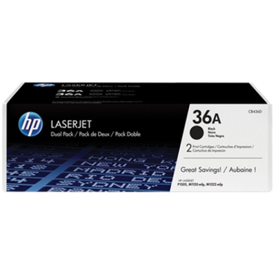 Adquiere tu Toner HP 36A, LaserJet P1505, P1505N, M1522N, M1522NF, M1120, M1120N, negro, 2x 2000 Páginas en nuestra tienda informática online o revisa más modelos en nuestro catálogo de Toners HP