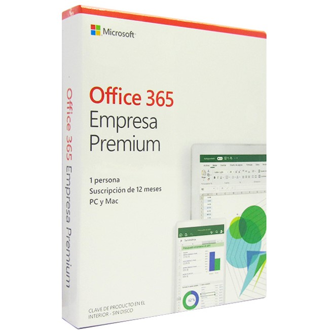 Microsoft Office 365 Empresa Premium, Español, 1 año, 1 usuario (5  dispositivos)
