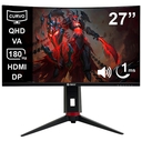 Monitor Curvo Gamer Teros TE-2767G 27" QHD 180Hz 1ms HDMI DP