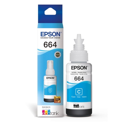 Adquiere tu Botella de Tinta Cian Epson 664 70ML en nuestra tienda informática online o revisa más modelos en nuestro catálogo de Cartuchos, Tintas Epson
