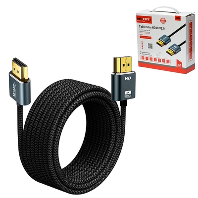 Adquiere tu Cable Slim HDMI Netcom 4K 60Hz v2.0 32AWG 10 Mts Nylon en nuestra tienda informática online o revisa más modelos en nuestro catálogo de Cables de Video Netcom