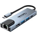 Adaptador 5 en 1 USB C a HDMI USB 3.0 USB C RJ45 Netcom