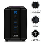 UPS Interactivo CDP R-UPR758I 750VA / 375W 8 Salidas
