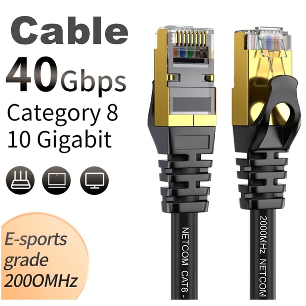 Netcom Unit Patch Cable Patch Cord RJ45 Cat8 Netcom de 1 Metro