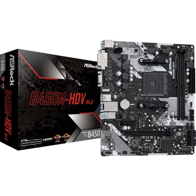 Adquiere tu Placa ASROCK B450M-HDV R4.0 AM4 mATX DVI-D HDMI VGA en nuestra tienda informática online o revisa más modelos en nuestro catálogo de Placas Madre AsRock