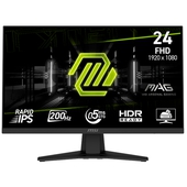 Monitor Plano MSI MAG 244F 23.8” FHD 200 Hz HDMI Displayport