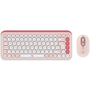 Kit Teclado y Mouse Inalámbricos Logitech Pop Icon Rosado