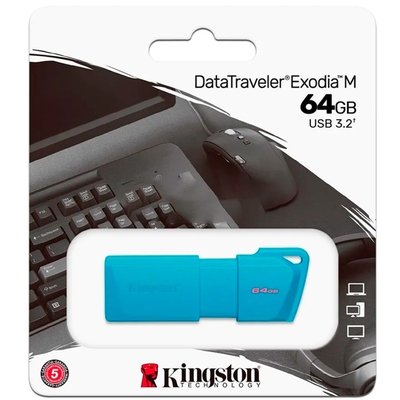 Adquiere tu Memoria USB Kingston DataTraveler Exodia M 64GB USB A Azul en nuestra tienda informática online o revisa más modelos en nuestro catálogo de Memorias USB Kingston