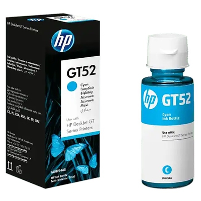 Adquiere tu Botella de Tinta HP GT52 70ml 8000 Páginas Cyan en nuestra tienda informática online o revisa más modelos en nuestro catálogo de Cartuchos, Tintas HP