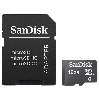 Adquiere tu Memory card micro SD SanDisk (SDHC) 16GB con adaptador SD en nuestra tienda informática online o revisa más modelos en nuestro catálogo de Memorias Flash SanDisk