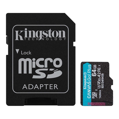 Adquiere tu Memoria MicroSD Kingston Canvas Go! Plus 64GB Adaptador SD en nuestra tienda informática online o revisa más modelos en nuestro catálogo de Memorias Flash Kingston